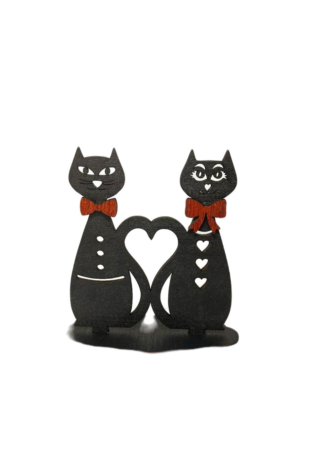 Objets décoratifs artisanal chats en bois