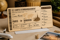 Carte d’embarquement personnalisée en bois