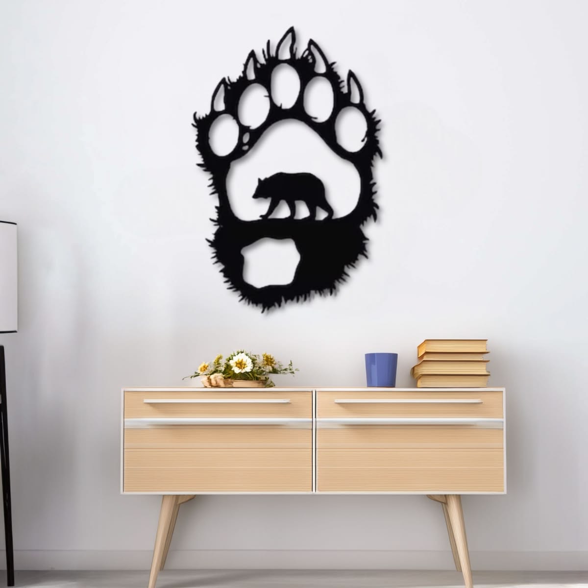 Tableau mural en bois - Ours Majestueux