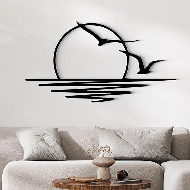 Décoration Murale Soleil & Oiseaux en Bois – Design Minimaliste