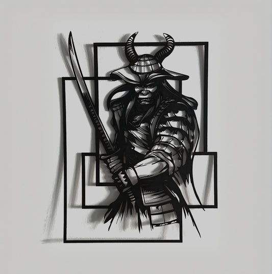 Décoration murale - Samouraï en bois