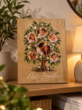 Arbre de famille personnalisé sur bois