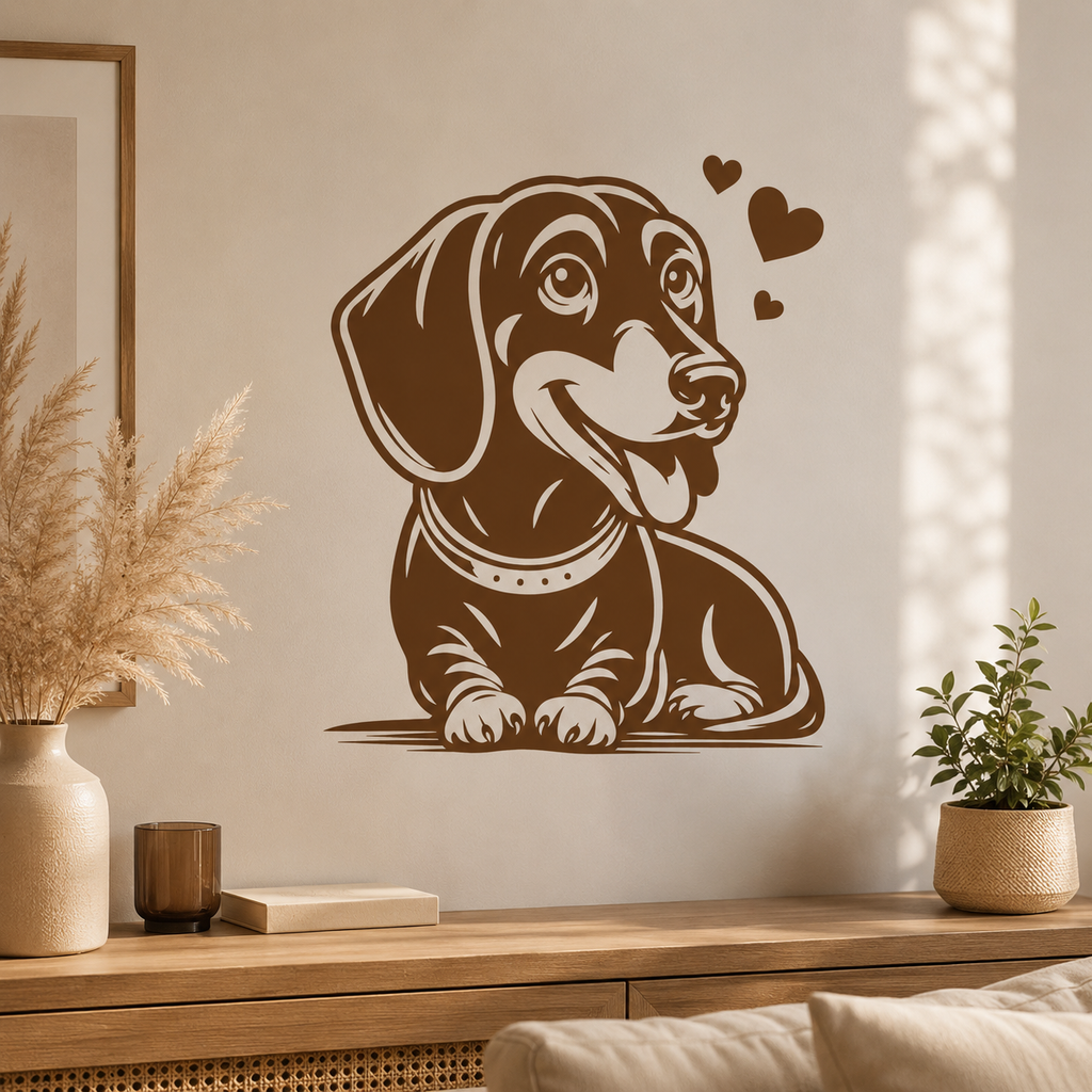Décoration murale en bois - Chien Teckel