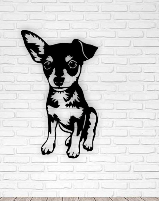 Décoration murale petit chien en bois - petit compagnon