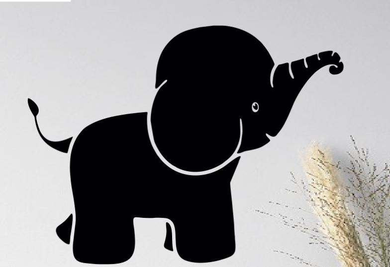 Décoration murale éléphant en bois - éléphant adorable
