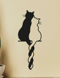 Décoration murale Chats en bois - Duo Inséparable