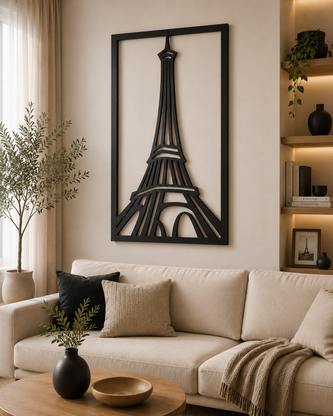 Tour Eiffel Contemporaine – Décoration murale en bois