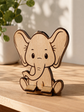 Support téléphone en bois - éléphant mignon