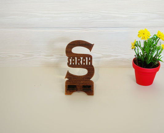 Support téléphone en bois - Cadeau personnalisable