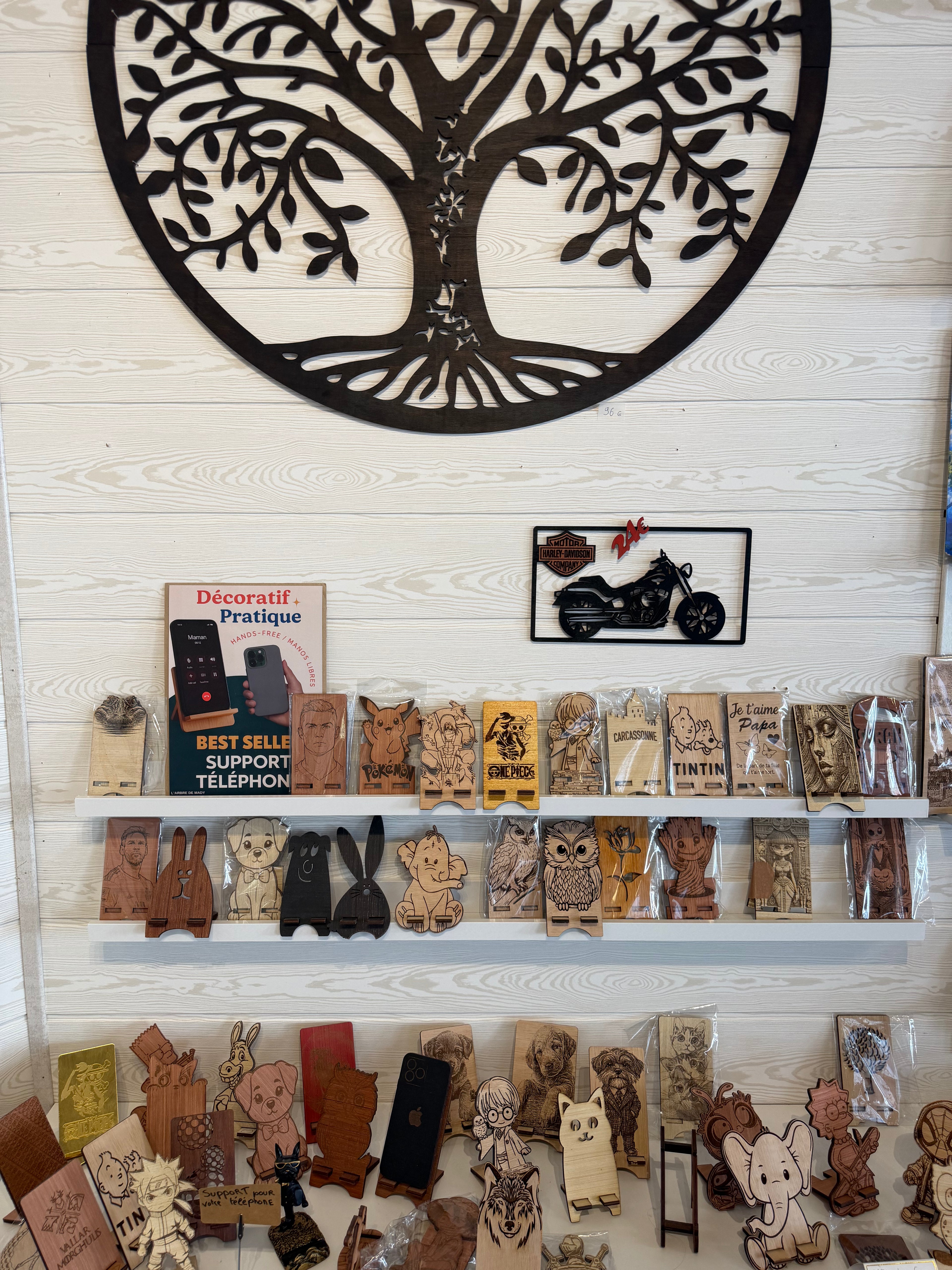Arbre de vie mural rond en bois