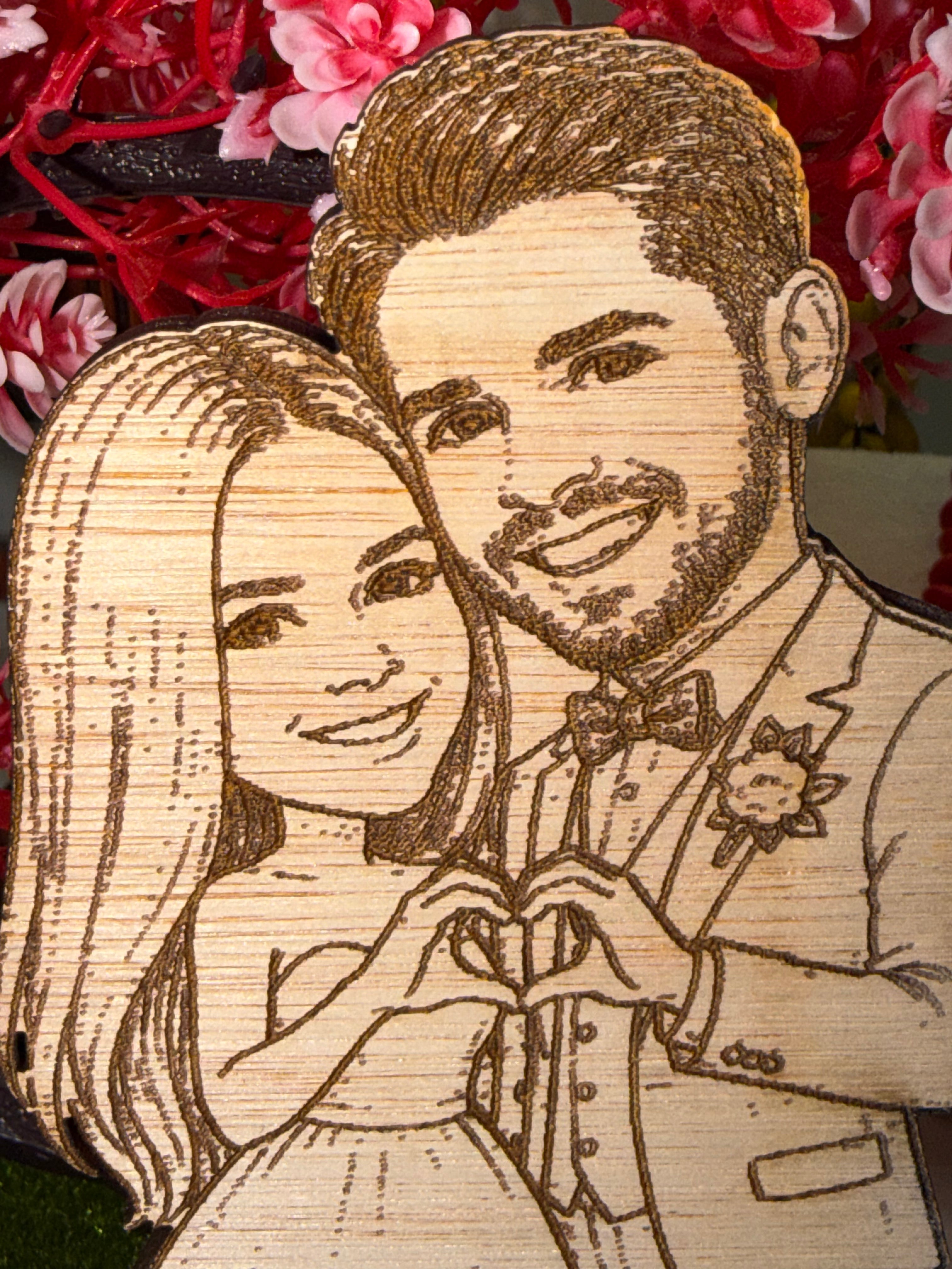 Figurine Mariage Personnalisée en Bois – À partir de votre photo