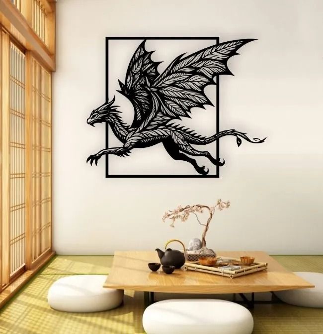 Dragon Fantastique – Art Mural en Bois