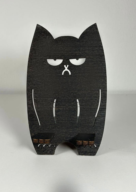 Support téléphone animaux en bois